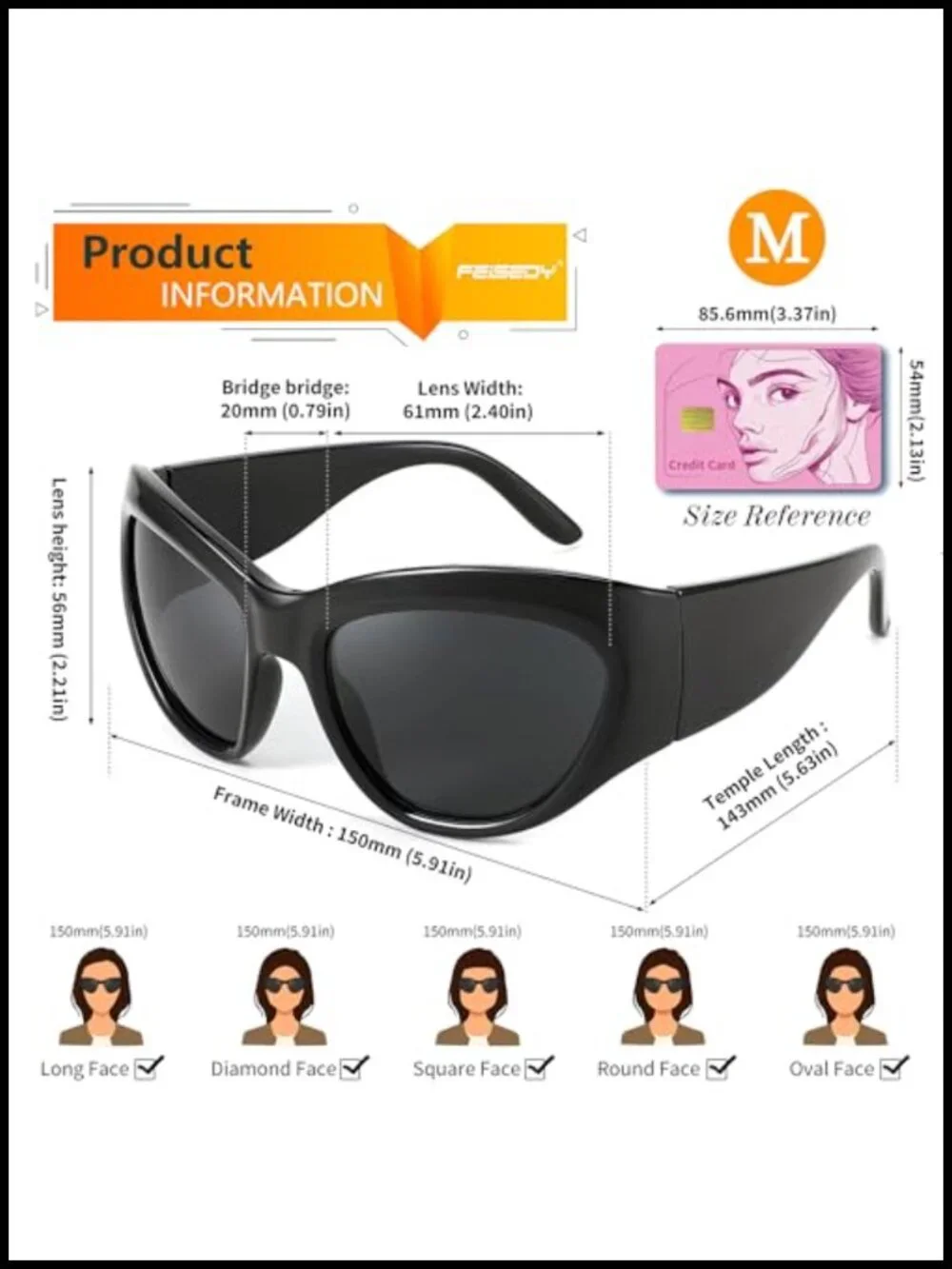 Oversized Shield Sunglasses UV400 Protection Wrap Around Futuristic